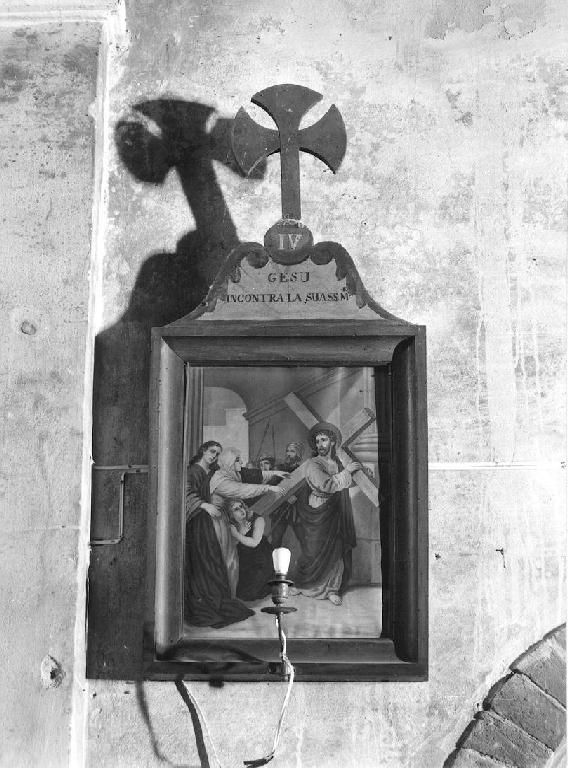 stazione IV: Gesù incontra la Madonna (dipinto) - ambito piacentino (sec. XX)