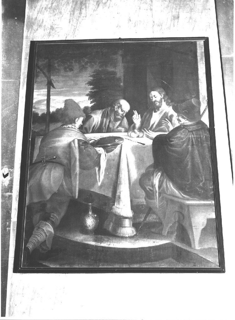 Cena in Emmaus (dipinto) di Lazzaroni Giovanni Battista (sec. XVII)