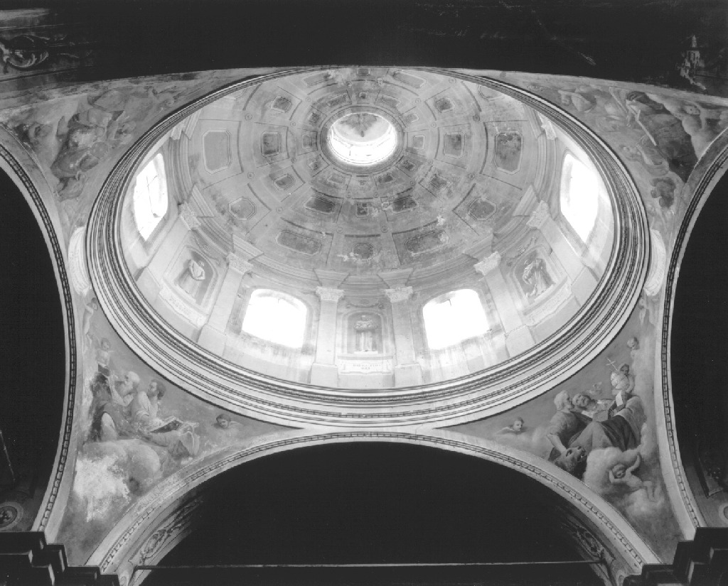 Evangelisti, Padri della Chiesa, Virtù (decorazione pittorica) di Soncini Mario, Terzi Enrico (sec. XIX)