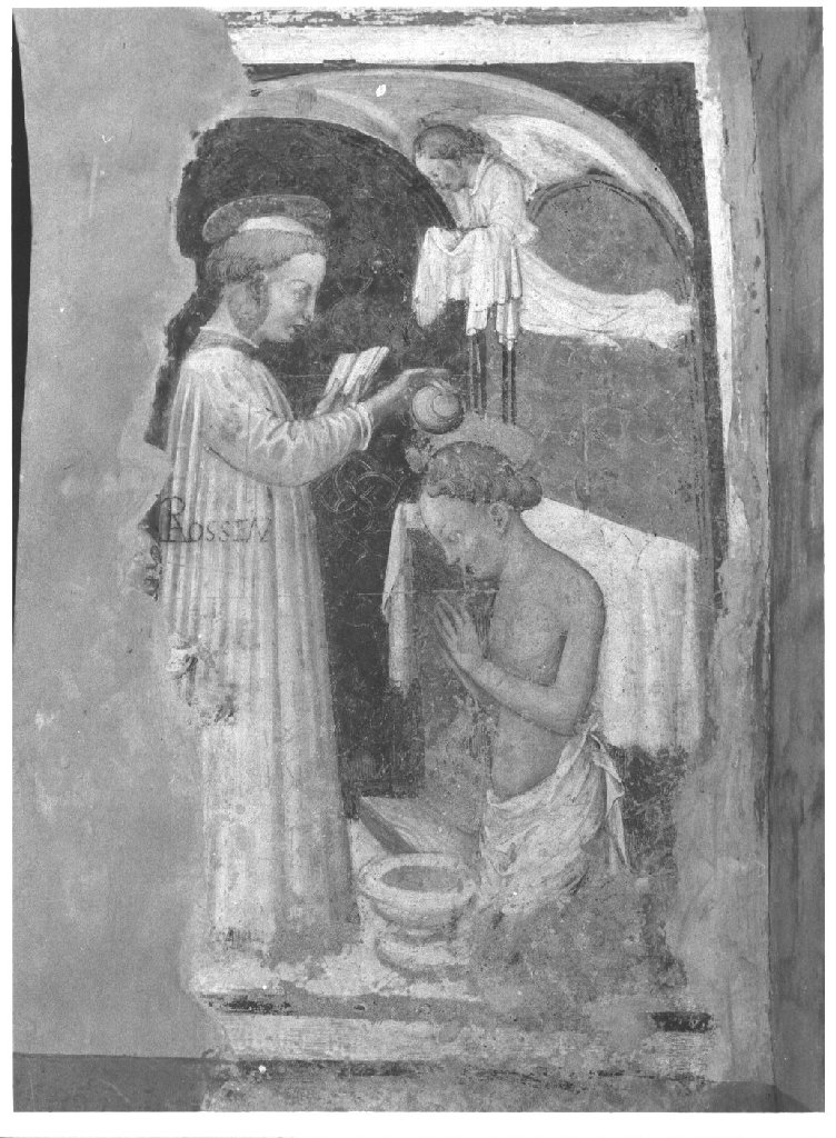 Episodi della vita di San Bassiano: battesimo di San Bassiano (dipinto) di Bembo Bonifacio (e aiuti), Bembo Benedetto (attribuito) (sec. XV)