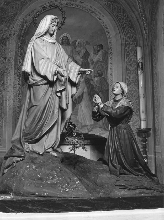 Madonna di Caravaggio e Giovannetta (gruppo scultoreo) - produzione Italia settentrionale (primo quarto sec. XX)