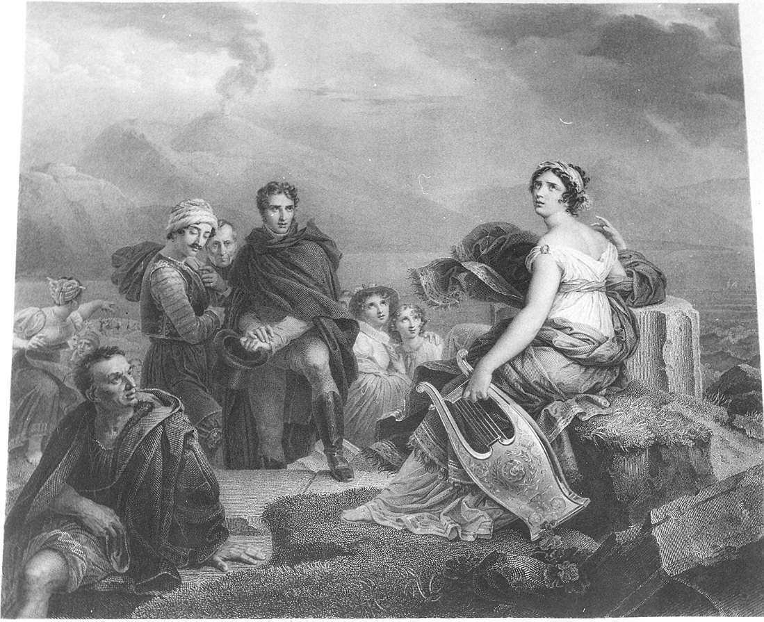 Corinne a Capo Miseno (stampa) di Gerard Francois, Prevost Zachée (sec. XIX)