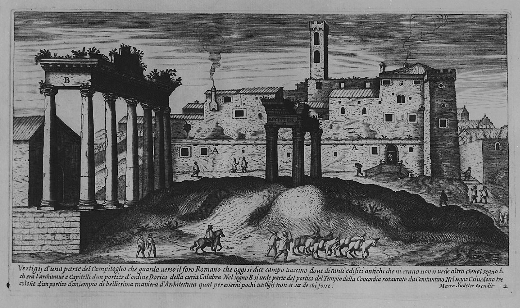 Veduta del Campidoglio (stampa, serie) di Sadeler Egidius II, Sadeler Marcus Christoph (sec. XVII)