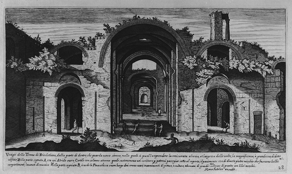 Veduta delle Terme di Diocleziano (stampa, serie) di Sadeler Egidius II, Sadeler Marcus Christoph (sec. XVII)