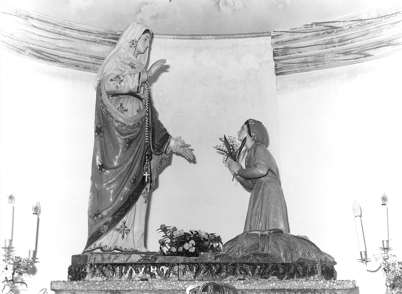Madonna di Caravaggio (gruppo scultoreo) - ambito parmense-piacentino (primo quarto sec. XX)