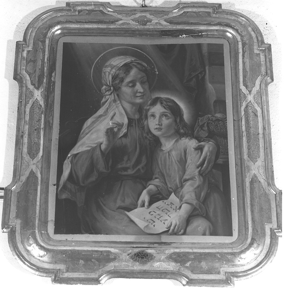 Sant'Anna insegna a leggere a Maria Vergine (disegno) - ambito parmense (fine sec. XIX)