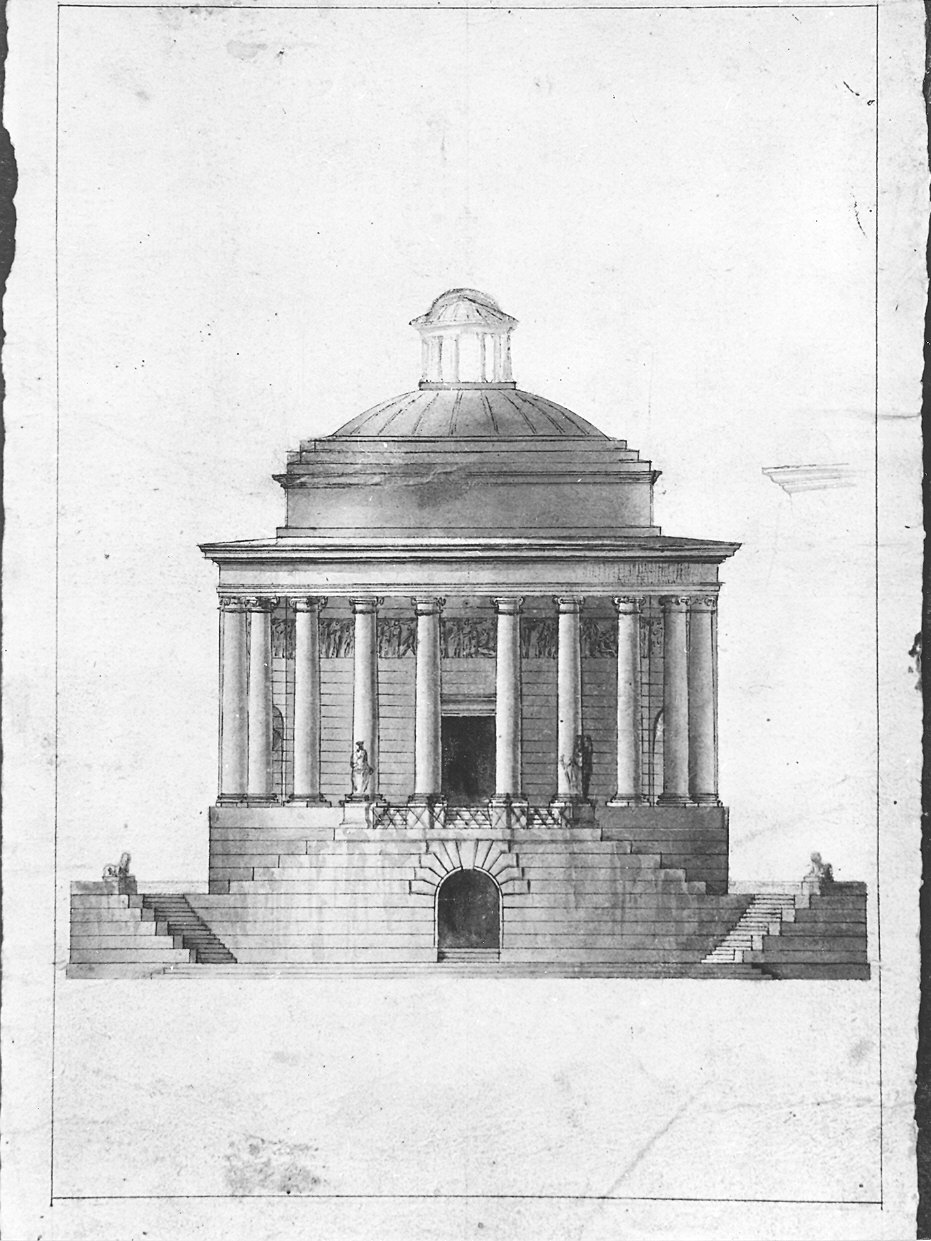 tempio rotondo (disegno) - ambito Italia settentrionale (seconda metà sec. XIX)