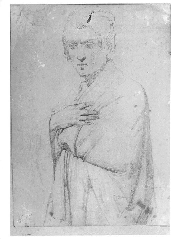 Figura maschile drappeggiata, figura maschile (disegno, opera isolata) di Levi Gioacchino (metà sec. XIX)