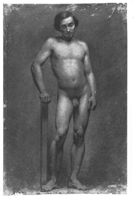 Studio di nudo, giovane nudo (disegno, opera isolata) di Levi Gioacchino (metà sec. XIX)