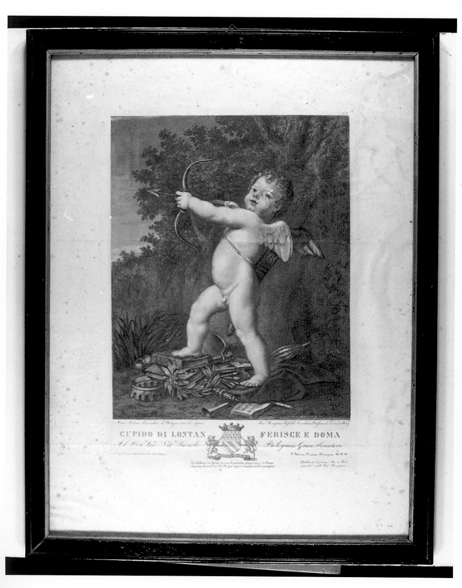 Cupido lancia una freccia (stampa, serie) di Rosaspina Francesco, Franceschini Marcantonio (prima metà sec. XIX)