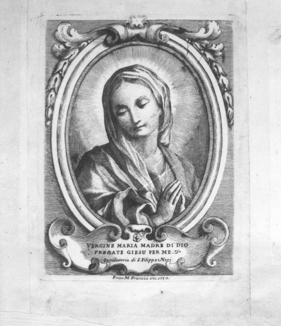 Madonna (stampa) di Francia Francesco Domenico Maria (sec. XVIII)
