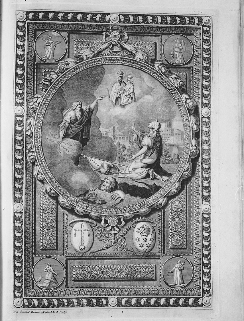 apparizione della Madonna di S. Luca, apparizione della Madonna (stampa) di Santi Ciro (sec. XVIII)