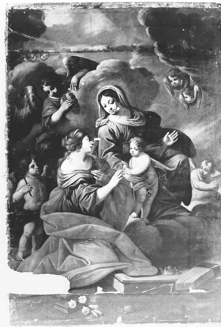 sposalizio mistico di Santa Caterina (dipinto) - ambito piacentino (fine sec. XVII)