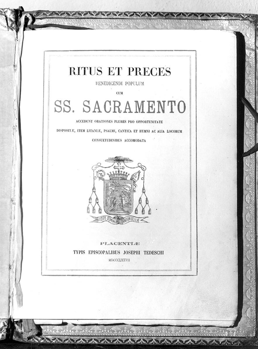 Riti e preghiere del SS. Sacramento (coperta di libro liturgico) - ambito emiliano (sec. XIX)