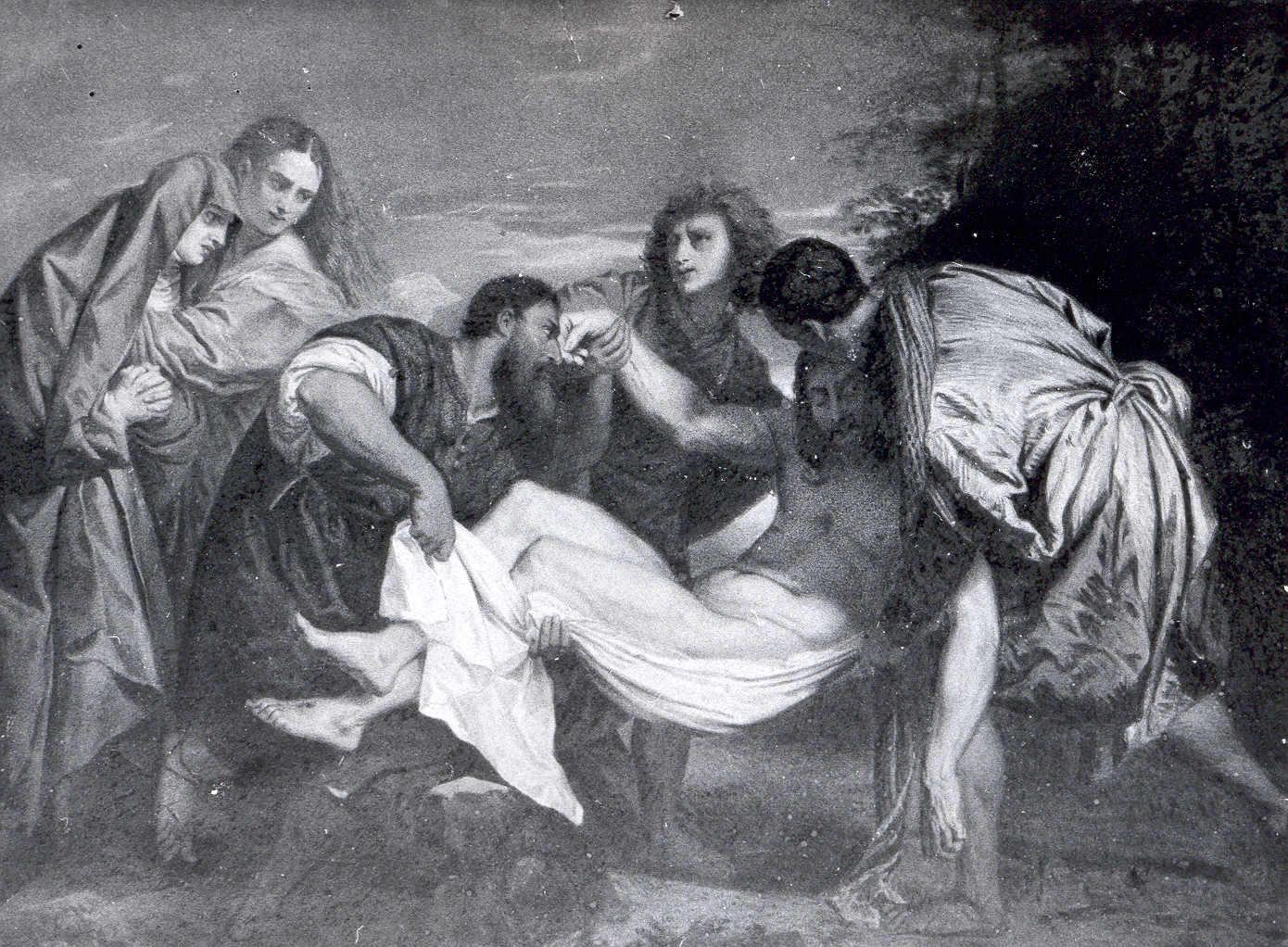 deposizione di Cristo nel sepolcro (dipinto) - ambito europeo (sec. XIX)