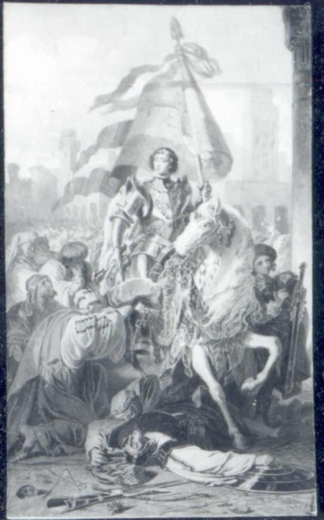 Ferdinando III d'Aragona occupa Granada, ritratto d'uomo (dipinto) di Heinrich Edvard (attribuito) (metà sec. XIX)