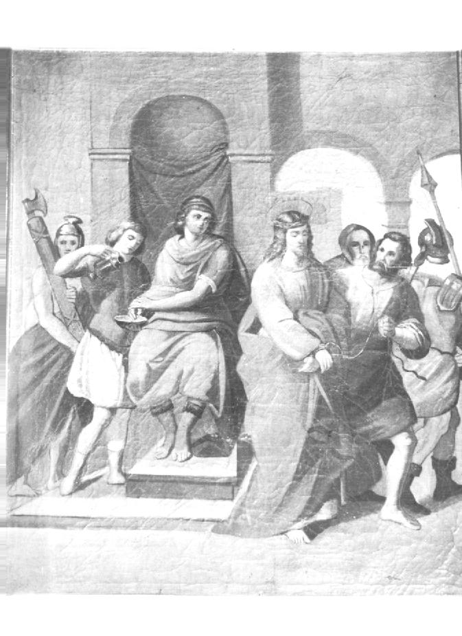 Stazione I: Cristo condannato a morte (dipinto) - ambito italiano (prima metà sec. XX)