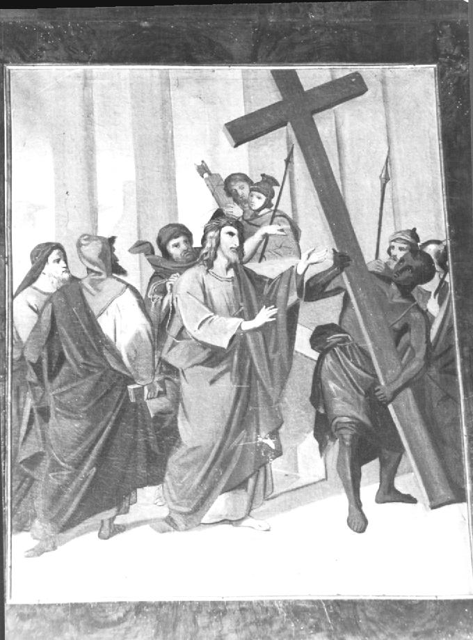 Stazione II: Gesù caricato della croce (dipinto) - ambito veneto (prima metà sec. XX)
