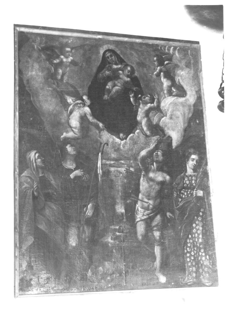 Madonna con Bambino in gloria e santi (dipinto) - ambito veneto (secc. XVIII/ XIX)