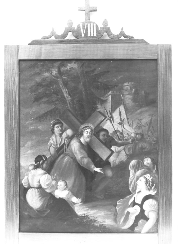 Stazione VIII: Gesù consola le donne di Gerusalemme (dipinto) - ambito Italia nord-orientale (prima metà sec. XX)