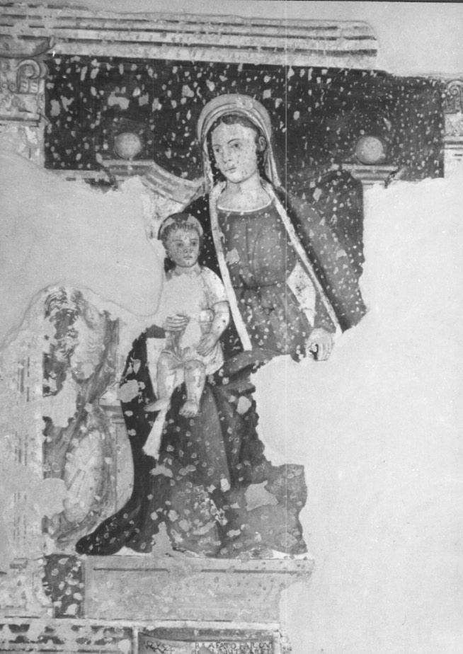 Madonna con Bambino in trono (dipinto) - ambito Italia nord-orientale (sec. XVI)