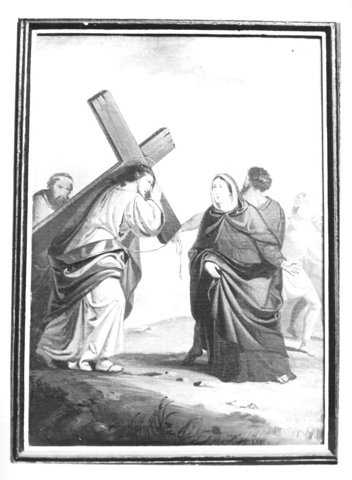Stazione IV: Gesù incontra la Madonna (dipinto) - ambito Italia nord-orientale (sec. XIX)