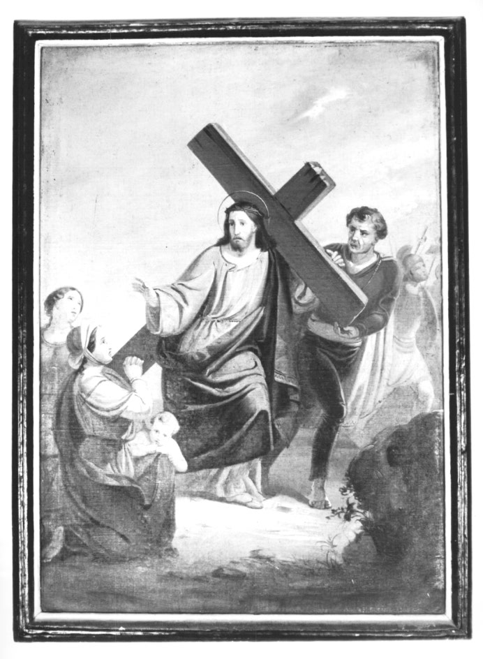 Stazione VIII: Gesù consola le donne di Gerusalemme (dipinto) - ambito Italia nord-orientale (sec. XIX)