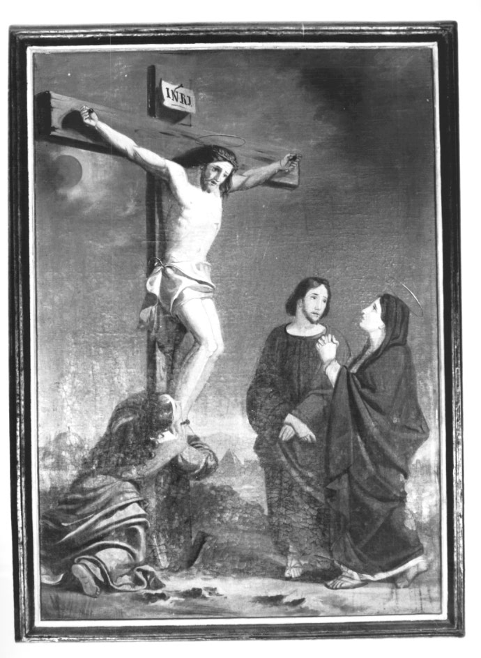 Stazione XII: Gesù innalzato e morto in croce (dipinto) - ambito Italia nord-orientale (sec. XIX)