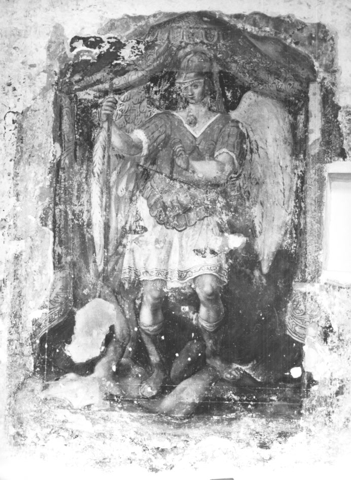 San Michele Arcangelo schiaccia il demonio (dipinto) - ambito Italia nord-orientale (sec. XVI)