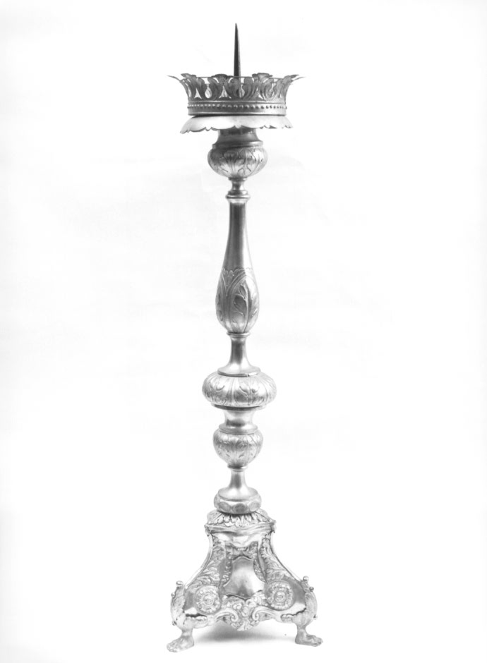 candeliere d'altare - ambito Italia nord-orientale (seconda metà sec. XIX)