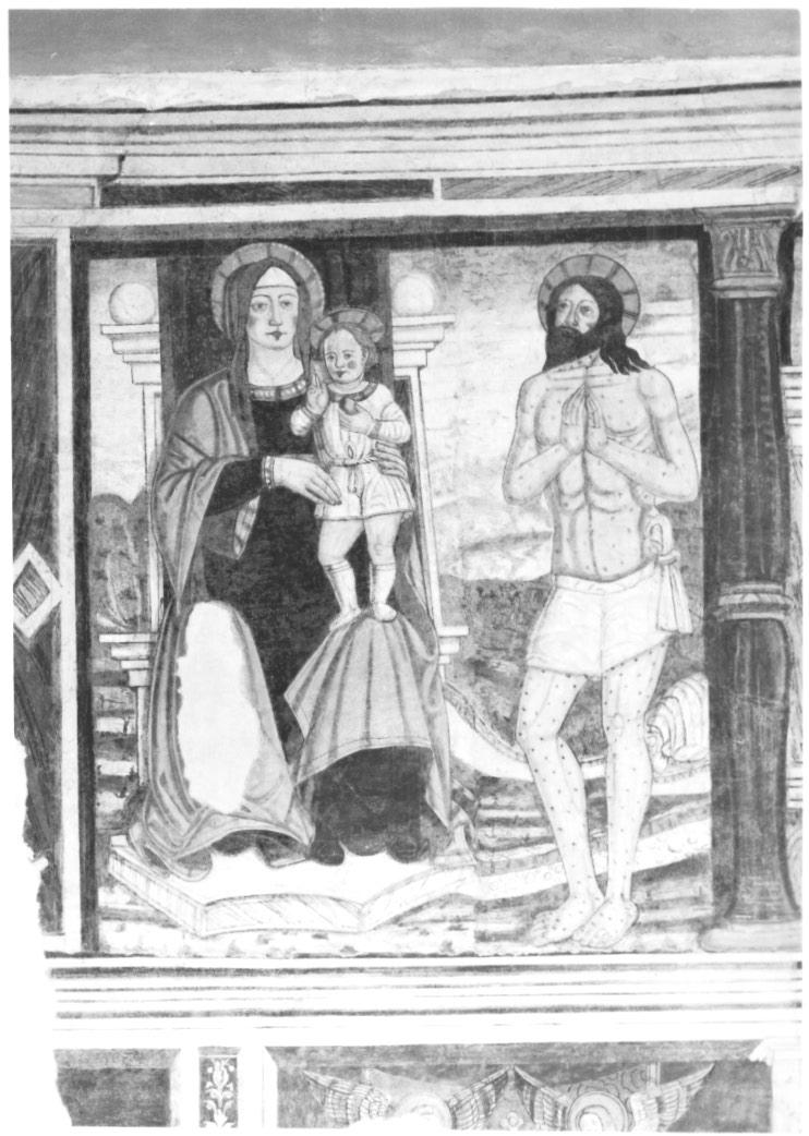 Madonna con Bambino e San Giobbe (dipinto) - ambito Italia nord-orientale (sec. XVI)