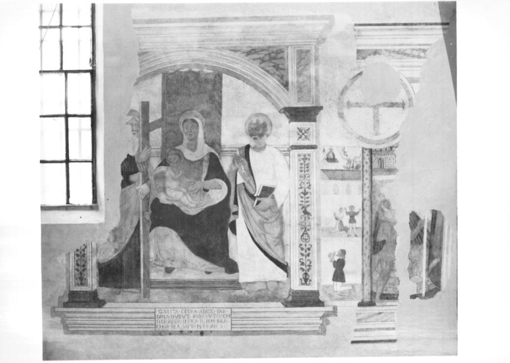 Madonna intorno tra i San Pietro e Sant'Andrea (dipinto) - ambito Italia nord-orientale (sec. XVI)