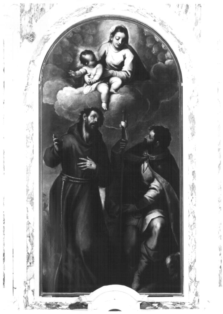 Madonna con Bambino in Gloria e Santi (dipinto) - ambito Italia nord-orientale (sec. XVII)