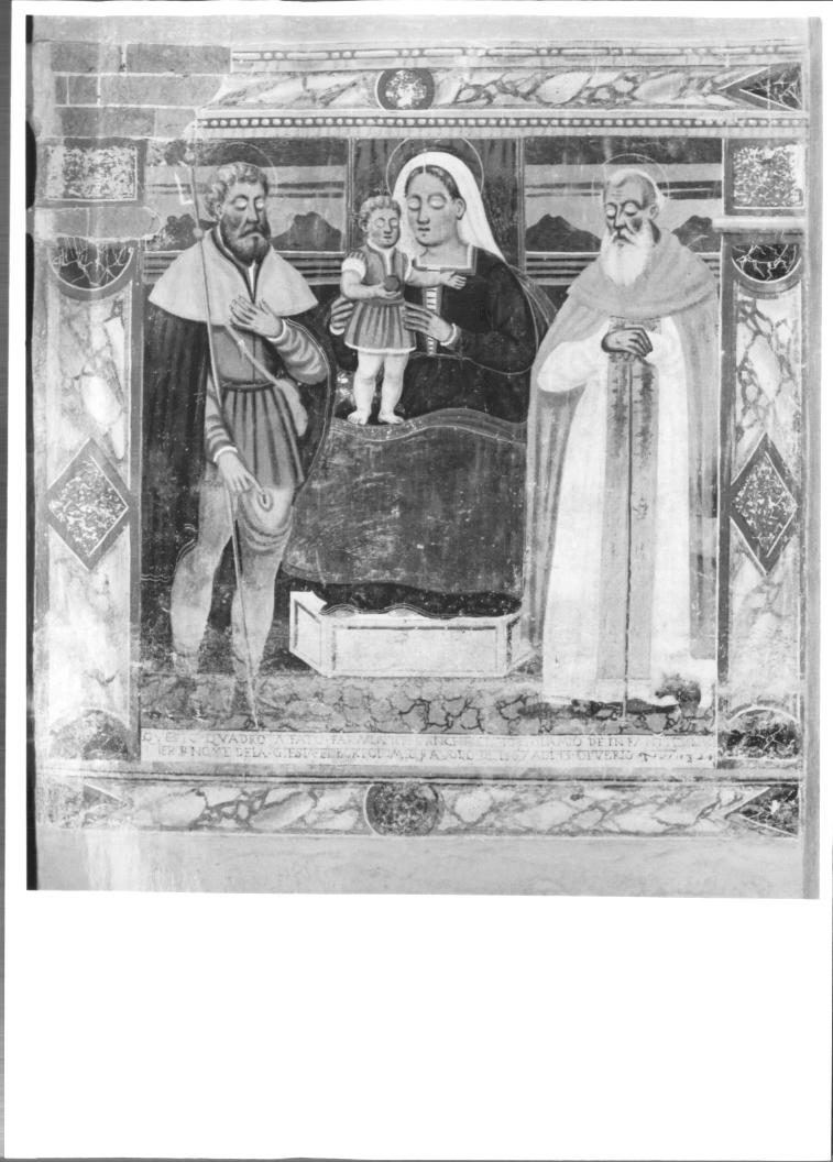Madonna con Bambino in trono tra i Santi Rocco e (dipinto) - ambito Italia nord-orientale (sec. XVI)