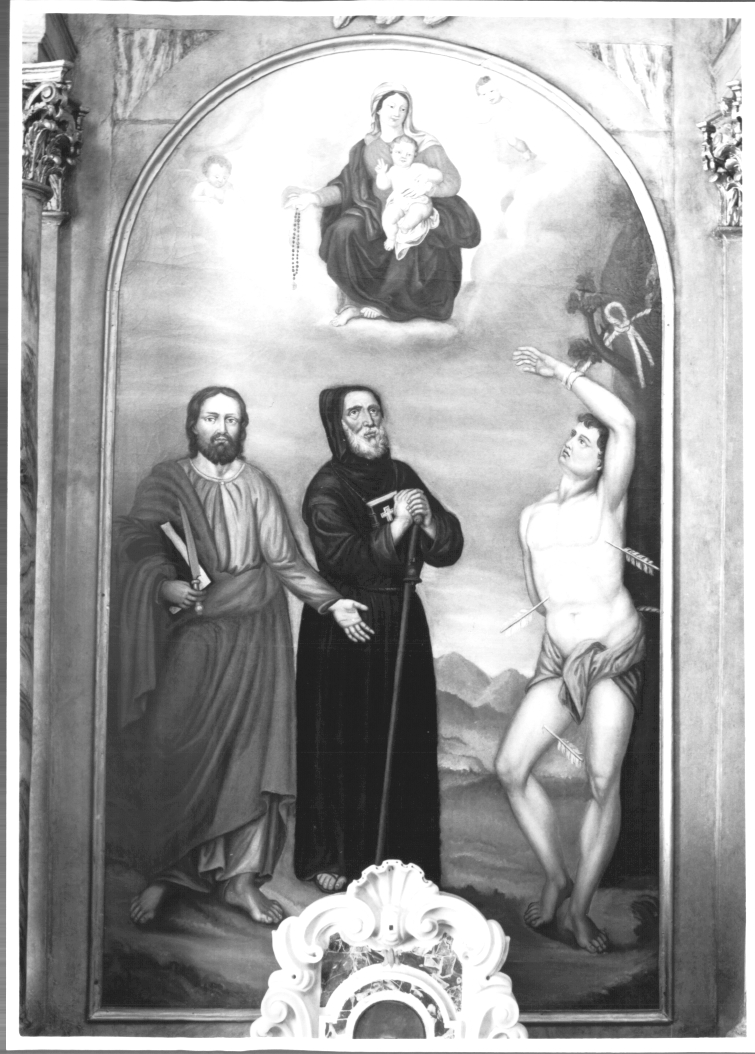 Madonna del Rosario in Gloria e Santi (dipinto) - ambito Italia nord-orientale (sec. XIX)
