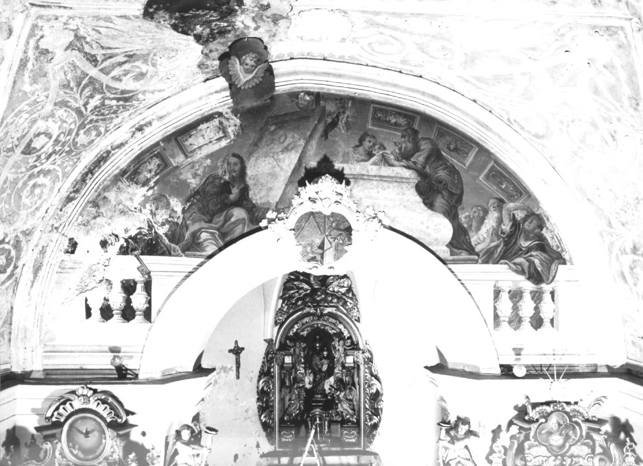 apostoli intorno al sepolcro vuoto della Madonna (dipinto) di Quaglio Giulio (cerchia) (prima metà sec. XVIII)