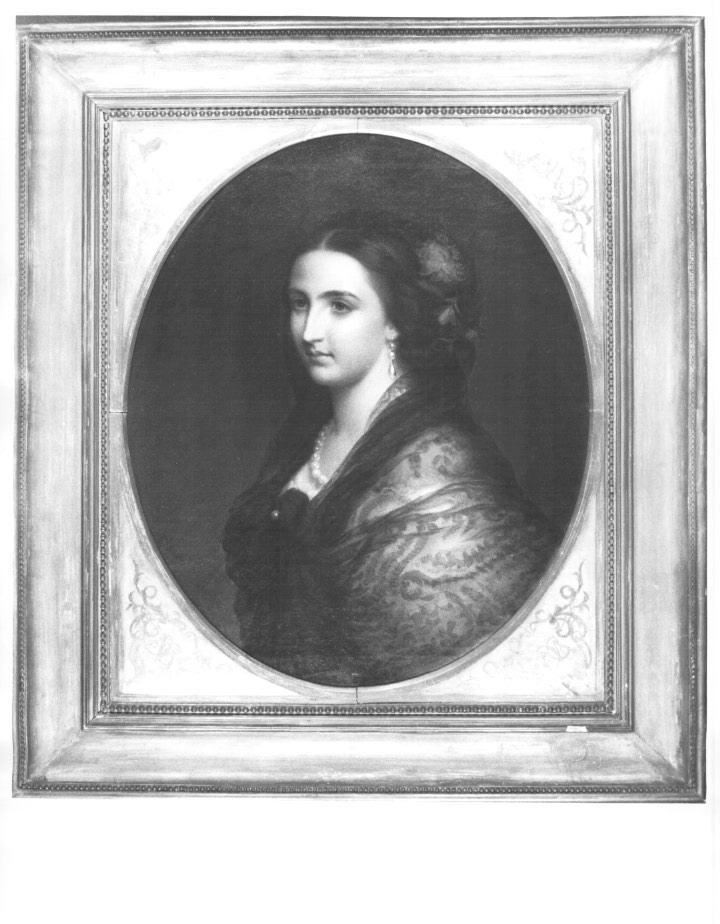 ritratto di Carlotta del Belgio con mantilla, ritratto di Carlotta del Belgio (dipinto, opera isolata) di Sanchez de la Barquera Tiburcio (sec. XIX)