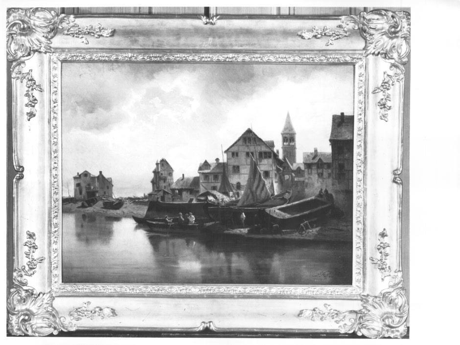veduta di Saint-Valery-sur-Somme (dipinto, opera isolata) di Steffani Luigi (sec. XIX)