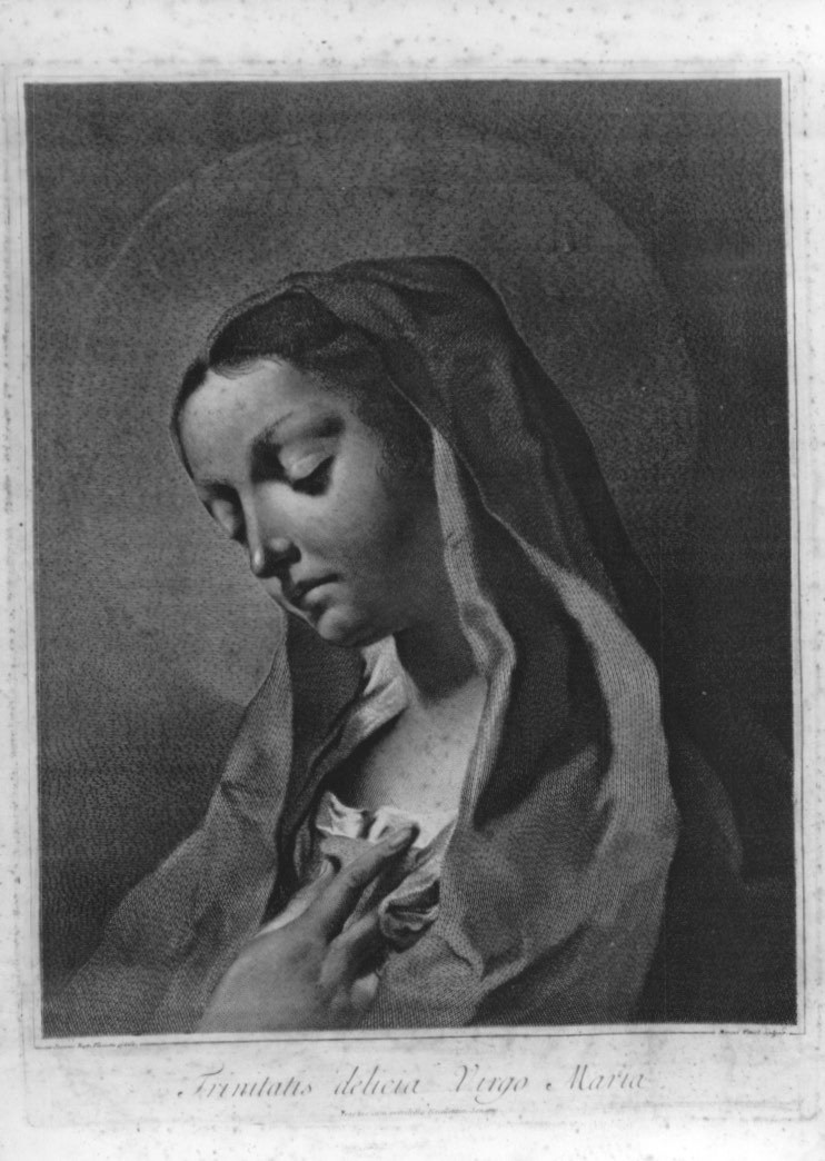 Maria Vergine (stampa) di Pitteri Marco Alvise, Piazzetta Giovanni Battista (sec. XVIII)