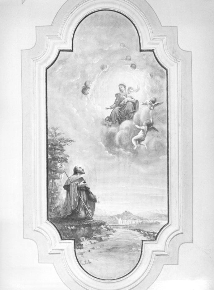 Madonna del Lago, Apparizione della Madonna con Bambino ad un Santo (dipinto) - ambito Italia nord-orientale (ultimo quarto sec. XIX)