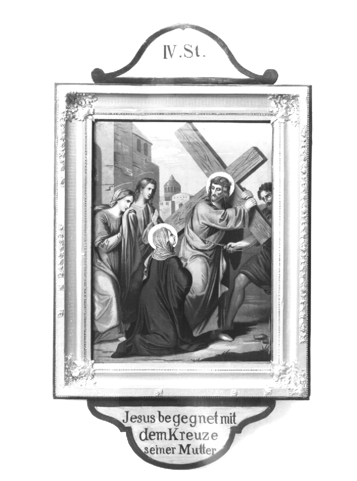 Stazione IV: Gesù incontra la Madonna (dipinto) - ambito austriaco (prima metà sec. XX)