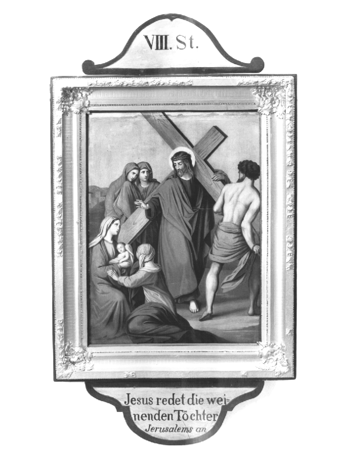 Stazione VIII: Gesù consola le donne di Gerusalemme (dipinto) - ambito austriaco (prima metà sec. XX)