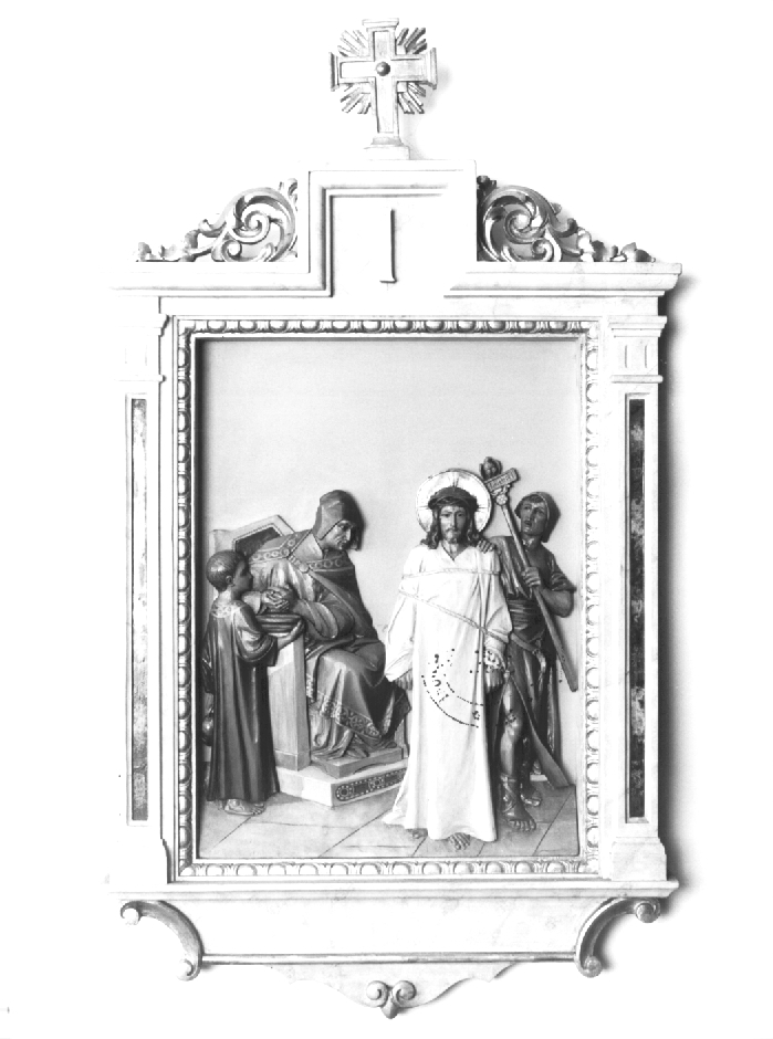 Stazione I: Gesù condannato a morte (formella) - ambito Italia nord-orientale (prima metà sec. XX)