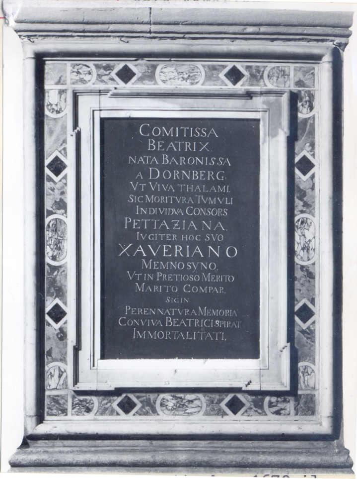 lastra tombale di Peschiera Antonio (attribuito) (seconda metà sec. XVII)