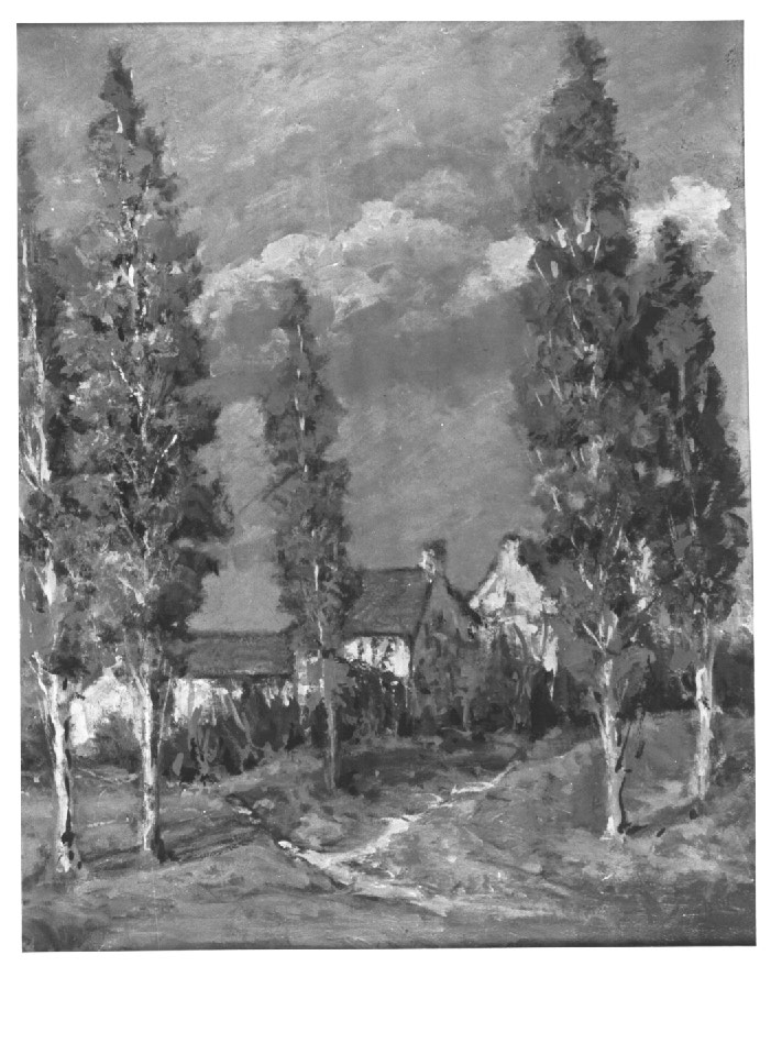 villaggio della Francia, paesaggio rurale (dipinto) - ambito Italia nord-orientale (sec. XX)