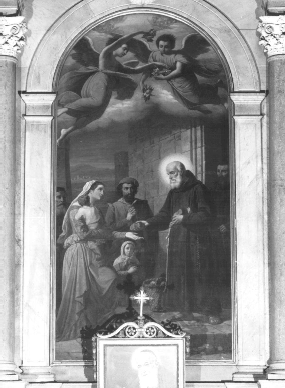 San Serafino dà il pane ai poveri (dipinto) - ambito Italia nord-orientale (seconda metà sec. XIX)