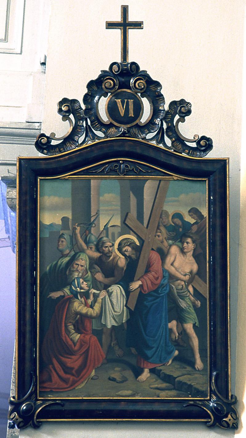 Stazione VI: Gesù asciugato da Santa Veronica (Via Crucis, elemento d'insieme) - ambito Italia nord-orientale (sec. XIX)