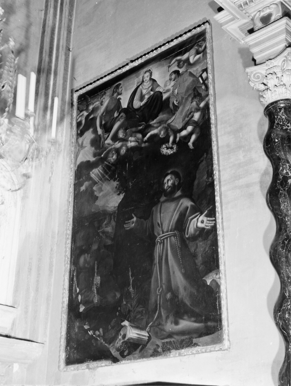 San Francesco d'Assisi riceve le stimmate (dipinto, opera isolata) - ambito ligure (sec. XVII)
