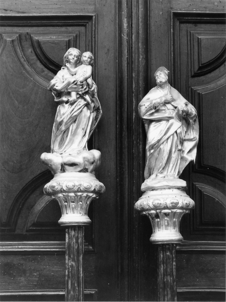 Madonna/ Sant'Erasmo (mazza processionale, coppia) - bottega ligure (ultimo quarto sec. XVIII)