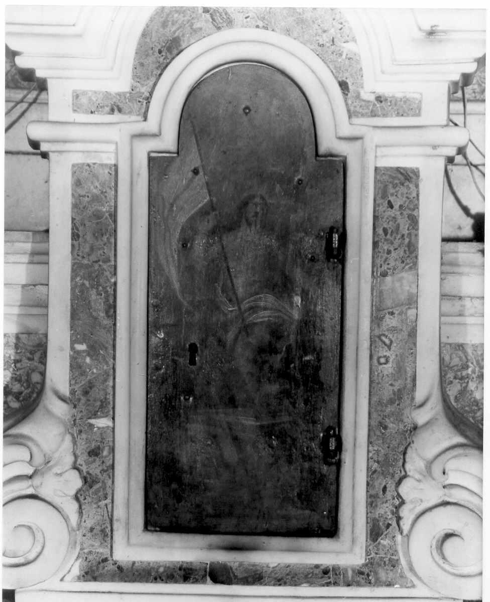 Cristo risorto (sportello di tabernacolo, opera isolata) - bottega ligure (sec. XVIII)